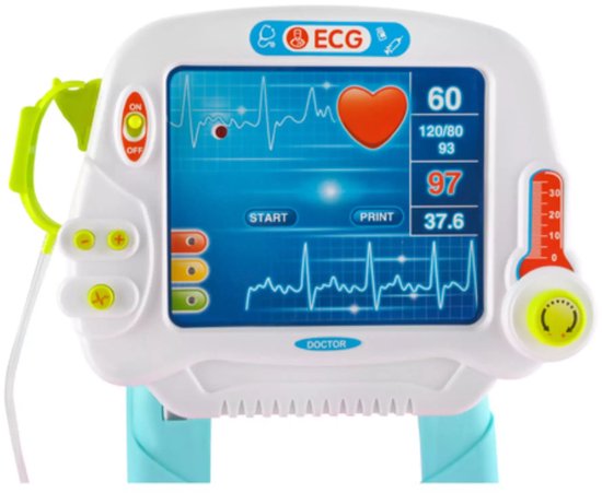 Ruhhy doktersset roze trolley 18-delig – educatief kinderspeelgoed met licht- en geluidseffecten, medische accessoires en wieltjes