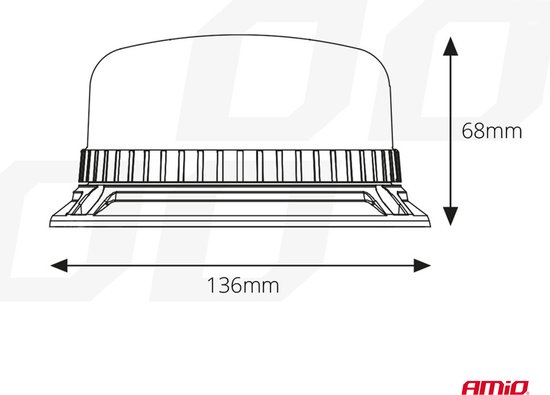 AMiO Stroboscoop Zwaailicht Waarschuwingslamp W03B 3BOLT 36LED 12/24V IP56 Oranje R65 R10
