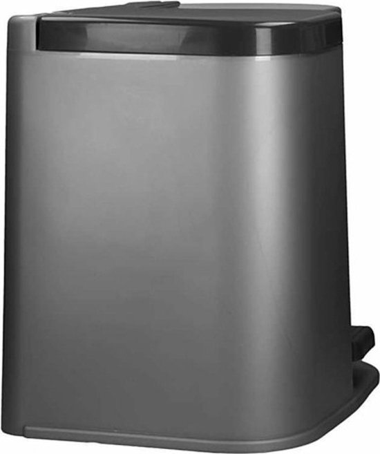Curver Duo Pedaalemmer Prullenbak met Losse Binnenemmer - 15L + 6L - Grijs