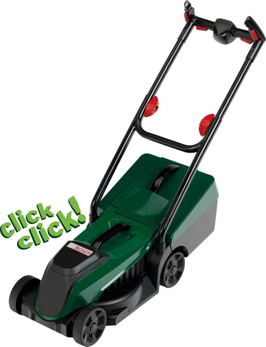 Klein Toys Bosch tuin grasmaaier deluxe - incl. bijpassend geluid en verwijderbare gras opvangbak - groen