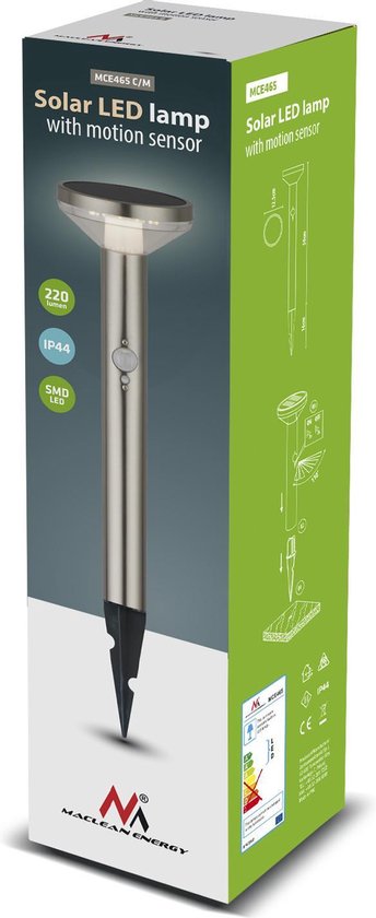 LED-inbouwlamp op zonne-energie met bewegingssensor MCE465 C / M