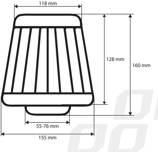 AMiO Open Luchtfilter Sport Filter met Cold Air Intake & 3 Adapters Rood