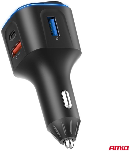 Car FM Transmitter 1×USB-A 2×USB-C 12V 24V – Bluetooth, MicroSD en Hands-Free Bellen