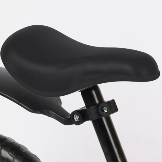 Kruzzel Loopfiets 12 inch Zwart – Verstelbaar Zadel + Draagriem