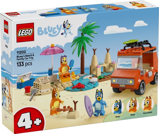 LEGO® Bluey: Bluey's Autorit naar het Strand, Bouwset - 11202