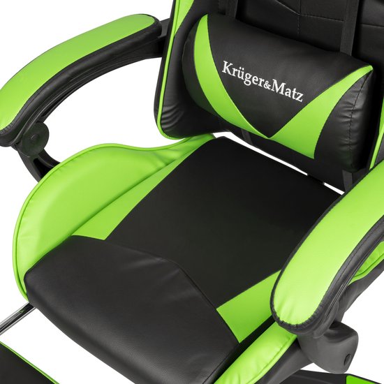 Krüger&Matz KM0790GREEN - Warrior GX-150 gaming stoel, groen-zwart