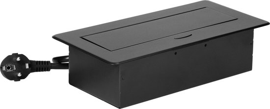 Orno Pop-up Stekkerdoos - 2 stopcontacten - USB A & C - Inbouw Stekkerblok met 1.5 meter kabel - Zwart