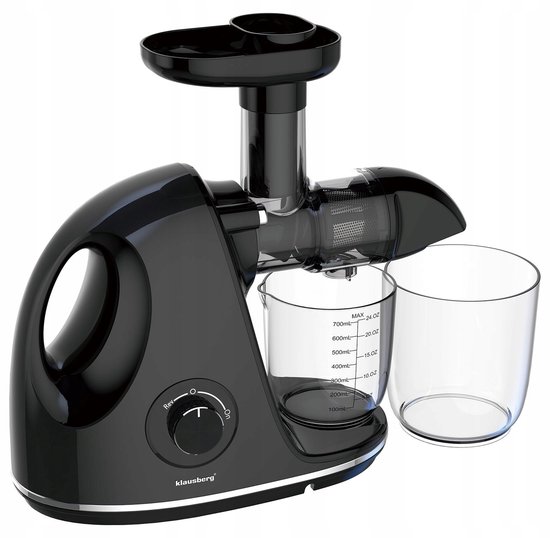 Klausberg Slow Juicer KB-7861 – 150W | Cold Press | Stille Juicer voor Groente, Fruit & Kruiden – BPA-vrij – Zwart - 700ml