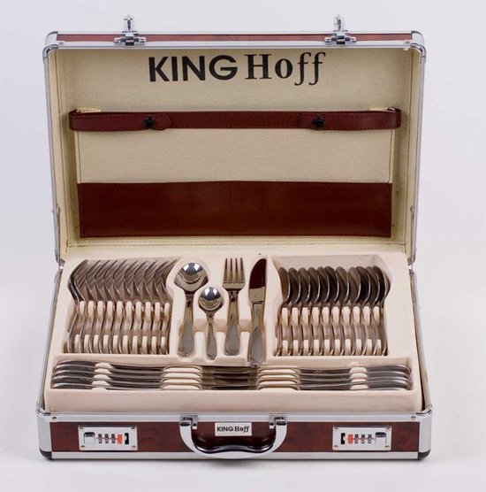 KINGHOFF 3554 - luxe bestekset koffer - 72 delig - 12 persoons - Modern bestek
