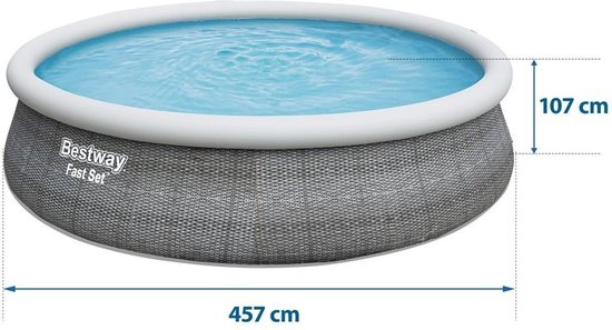 Bestway opblaaszwembad - 457x107cm - met pomp en trap - rotan