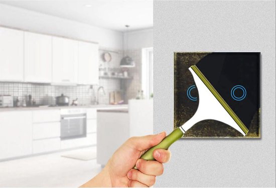 Aanraaklichtschakelaar van gehard glas met twee ronde LED-verlichte knoppen Maclean Energy MCE704B