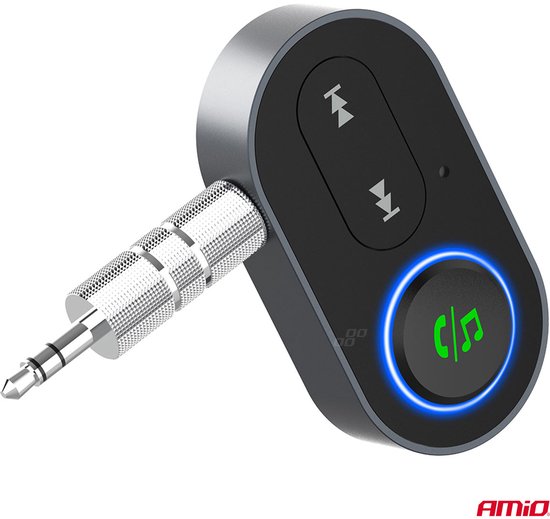 AMiO Draadloze Mini Audio Bluetooth Receiver Ontvanger – 3.5mm AUX Jack Muziekstreaming Handsfree