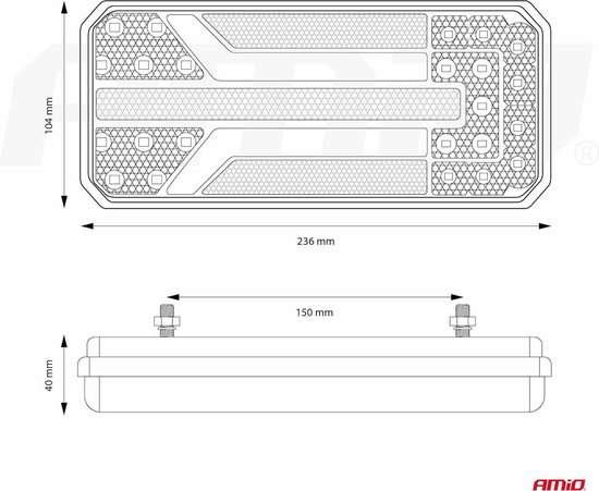 Combinatie LED-achterlicht AMiO RCL-01-LR dynamisch, links