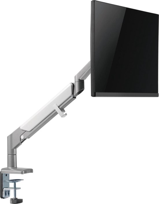 Ergo Office - Monitorbeugel met gasveer Tafelbeuge - Draaien 13"-32" tot 9kg VESA 75x75 100x100 (Grijs)