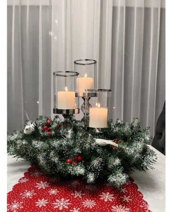 Ruhhy Besneeuwde Kerstkrans - 45 cm - Sfeervolle Deur- en Wanddecoratie