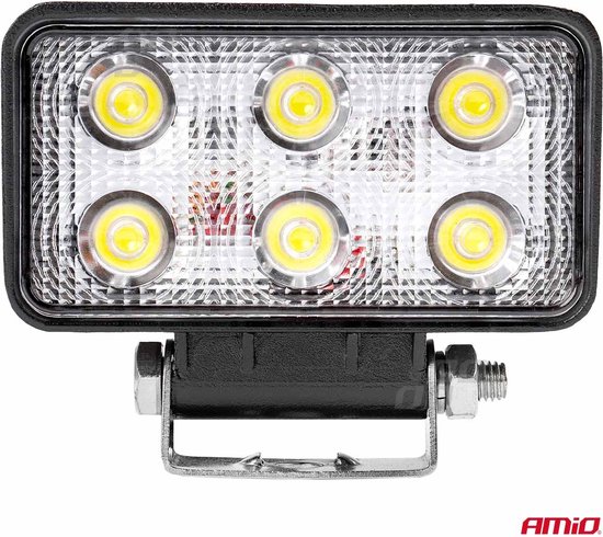 AMiO Krachtige Werklamp AWL02 6 LED FLAT 9-60V Verstraler Spot Robuust Offroad