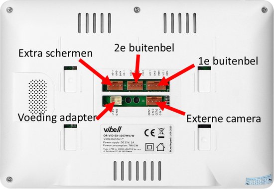 Vibell modulaire video deurintercom set met groot 7 inch scherm