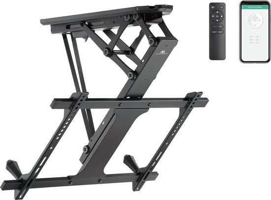 Maclean - Elektrische TV-beugel voor schuine wanden 32"-70" 35kg - VESA 600x400 - Afstandsbediening