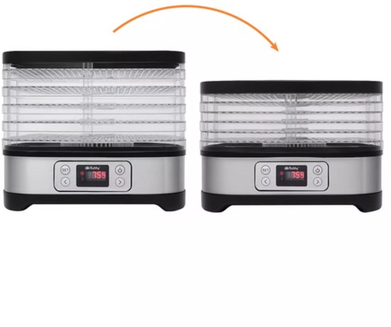 Ruhhy Voedseldroger 10L – 24u Timer en LCD Display – Droger voor Champignons en Fruit – Compact en Krachtig