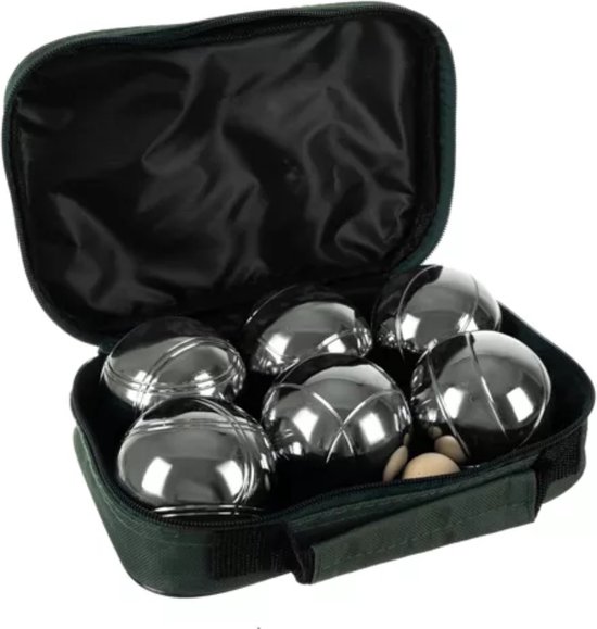 Kruzzel Jeu de Boules Ballen Set - 6 Chromen Ballen - Inclusief Draagtas en Accessoires