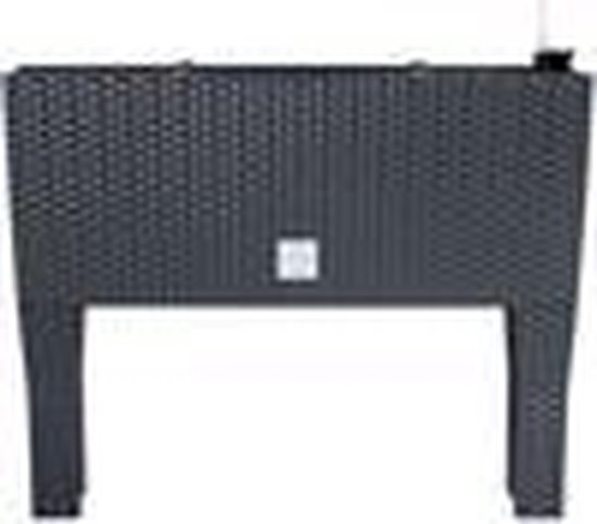 Prosperplast Bloembak/plantenbak op poten Rato - met irrigatiesysteem - antraciet - 60 x 25 x 46 cm