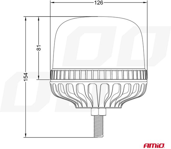 AMiO Stroboscoop Zwaailicht Waarschuwingslamp W25sb Enkele Bout R65 R10 24LED 12/24V IP66 Oranje