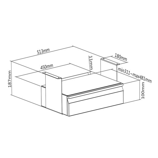 Maclean - Bureaulade - Lade onder het bureau met plank tot max. 5kg -MC-875