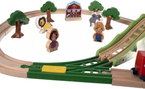 Kruzzel Houten Treinset: Stimuleer Creativiteit en Motoriek bij Kinderen