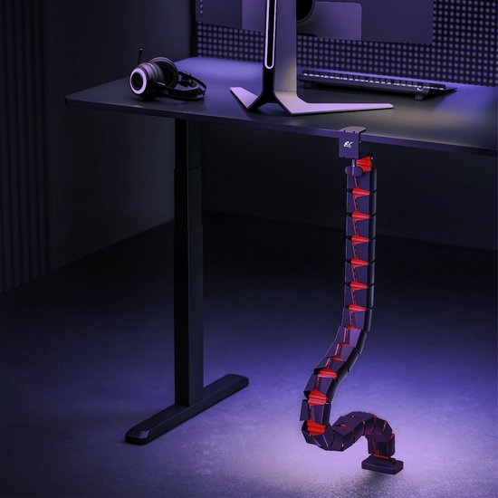 Nano RS - Kabelopberggeer - kabelgoot - kabelrooster - voor bureau 1345mm, zwart en rood, RS125