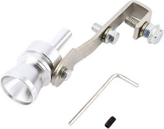 AMiO Universeel Turbofluitje Uitlaatpijp Zilver - Uitlaatfluitje Exhaust Whistle