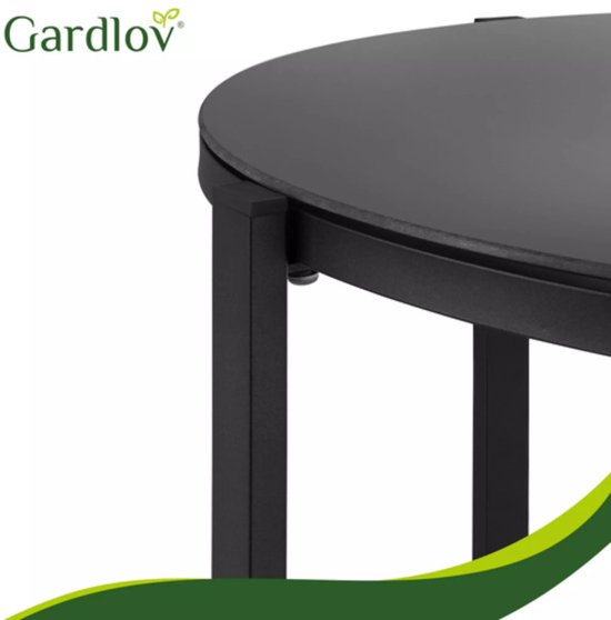 Gardlov 4-delige tuinmeubelset voor balkon of terras met tweezitsbank, 2 stoelen en tafel met glazen blad