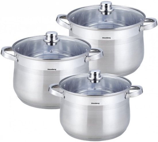 Kinghoff 7178 - 6 Delige Soep pannenset - kookpan - soeppan - 16 liter/13 liter/10.7 liter