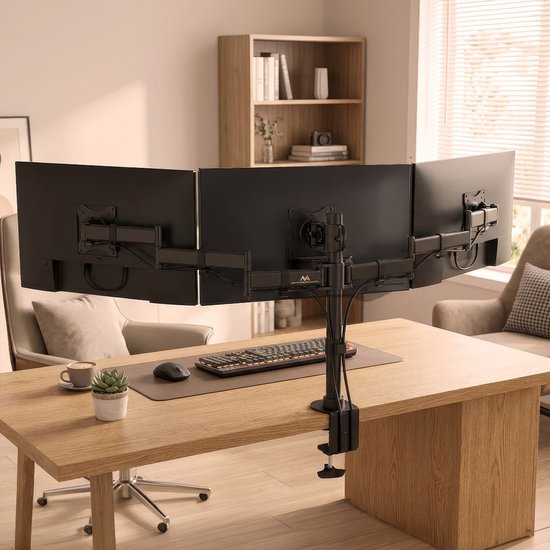 Maclean MC-691 3-voudige Monitorbeugel - monitorhouder 13"-27" 3x8kg VESA 75x75 100x100