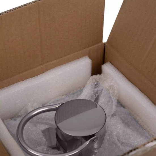 Ruhhy zilveren lantaarns set 38‑49‑63 cm – modern design, set van 3 – staal & glas zilver