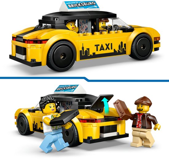 LEGO® City Gele Taxi - Modelautobouwset met 2 Minifiguren - Klassieke Speelgoedtaxi - 60487