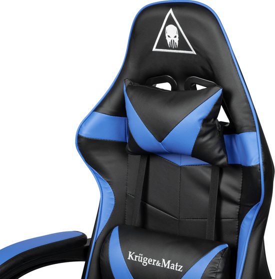 Krüger&Matz KM0790BLU - Warrior GX-150 gaming stoel, blauw-zwart