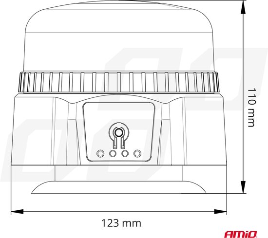AMiO Oranje LED Batterij Zwaailicht Noodverlichting met Afstandsbediening en Magneet 36LED 12/24V Oplaadbaar