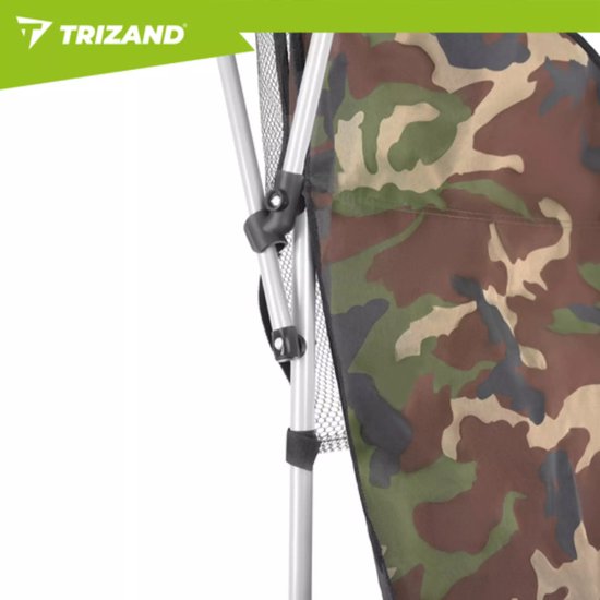 Trizand visstoel camouflage met zonnescherm en muskietennet draagkracht 100 kg voor vissen kamperen en outdoor