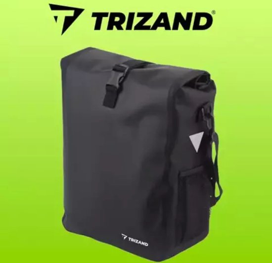 Trizand Multifunctionele Enkele Fietstas met Roltop 15-20 Liter - Shopper Schoudertas met Draagband - Zwart
