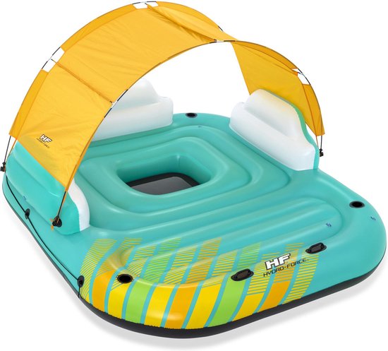 Bestway - Opblaas eiland - 5-persoons - 291x265x83 cm - groen, geel
