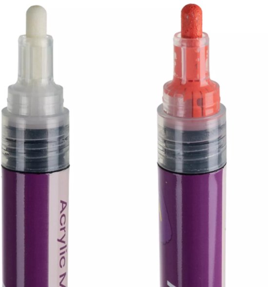 Maaleo acrylstiften 36 kleuren – sneldrogende verfmarkers voor papier, hout en textiel