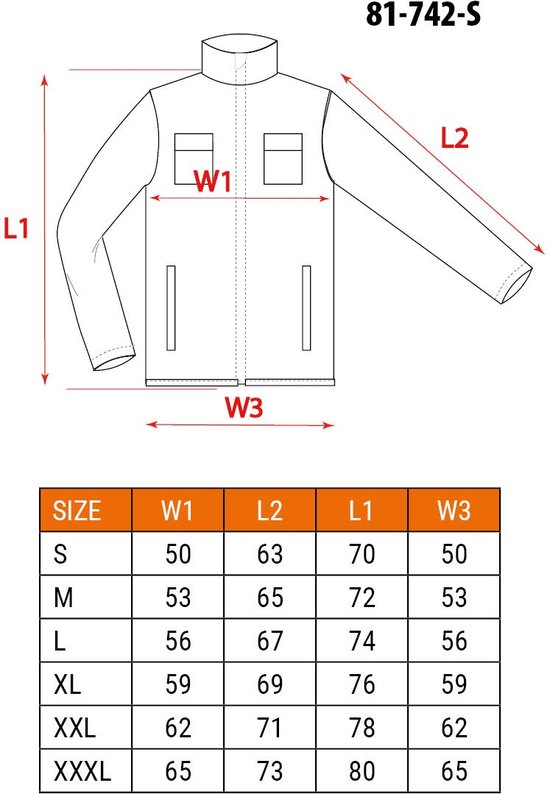 HI VISIBILITY JACK 40% POLYESTER, 60% KATOEN, 260 G/M², MAAT S