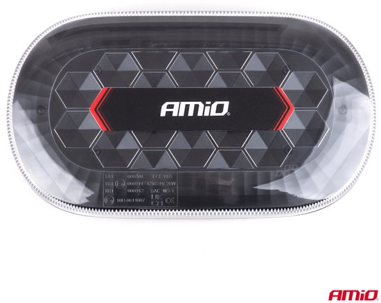 AMiO Oranje LED Batterij Zwaailicht Noodverlichting met Afstandsbediening en Dubbele Magneet 12/24V Oplaadbaar - ECE R65 en R10 gecertificeerd openbare weg