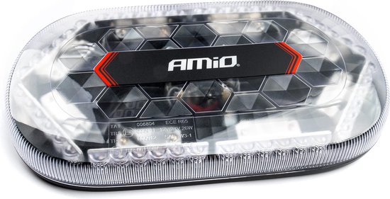 AMiO Stroboscoop Zwaailicht Hoge Intensiteit Magnetische Houder Mini Lichtbar / LED Bar WLB78 293x171mm R65 R10 48LED 12/24V IP56 Oranje