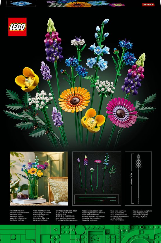 LEGO Icons Wilde Bloemen Boeket Bouwset voor Volwassenen, Botanical Collection - 10313