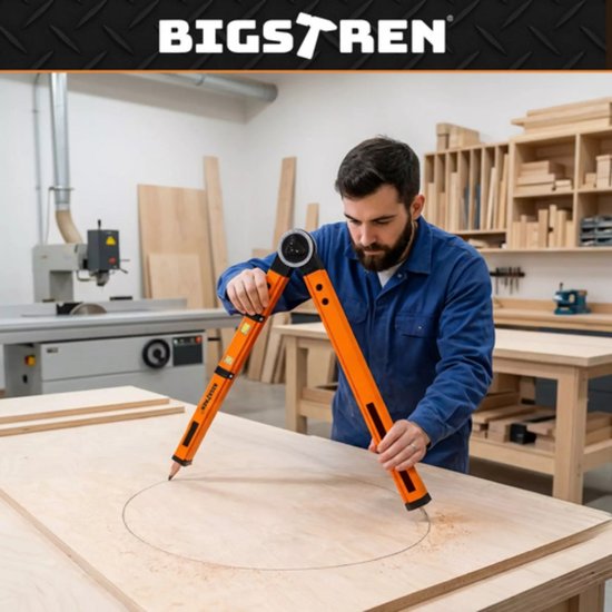 Bigstren Bouw gradenboog met 2 libellen, passerfunctie en hoekvergrendeling voor timmerwerk en montage
