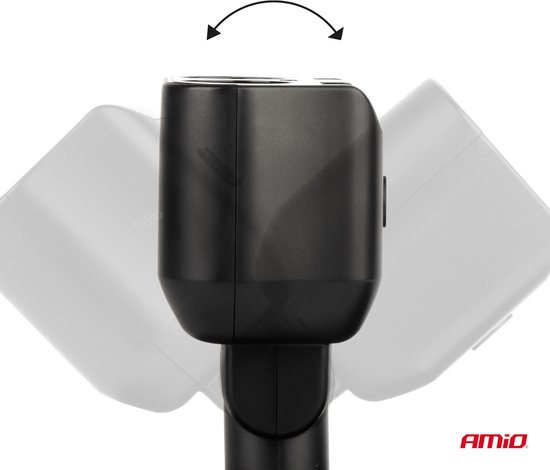 AMiO Dubbele Sigarettenaansteker Plug Splitter met (2x USB-A & 1x USB-C) 12V/24V en Voltmeter Zwart