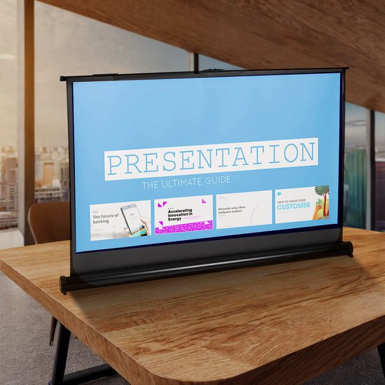 Maclean - Draagbaar projectiescherm - compact - desktop - 40", 16:9, MC-962