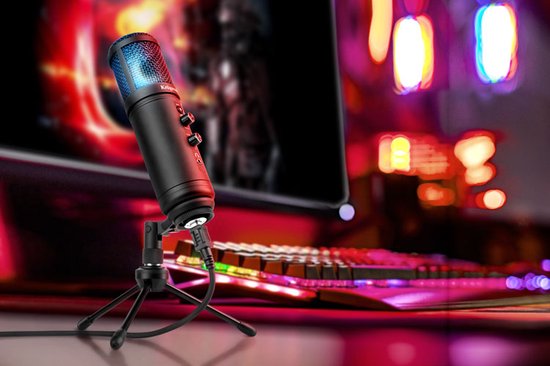 Krüger&Matz KM0765 - Warrior GV-100 Gaming en/of vlogmicrofoon, zwart