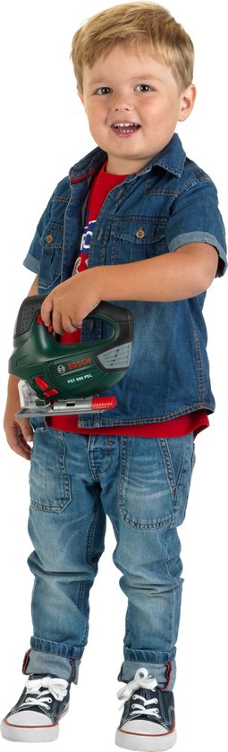 Klein Toys Bosch mini II speelgoed decoupeerzaag - 17,9x5x16 cm - incl. realistische geluids- en lichteffecten - groen rood zwart - zaag